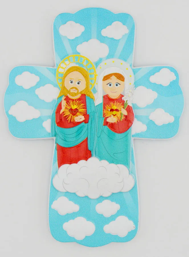 Kruis Kind om op te hangen - Heilige Harten van Jezus en Maria (pic 1)