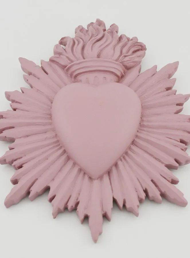 Ex Voto Wanddecoratie Stralend Hart 17 cm - Roze (pic 2)