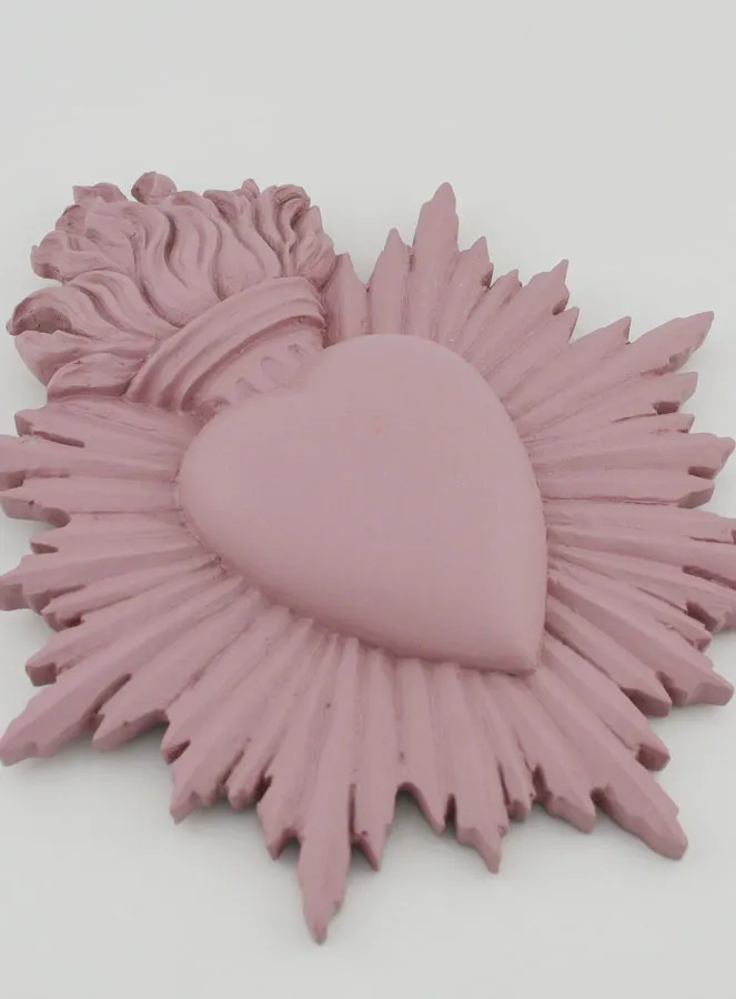 Ex Voto Wanddecoratie Stralend Hart 17 cm - Roze (pic 3)