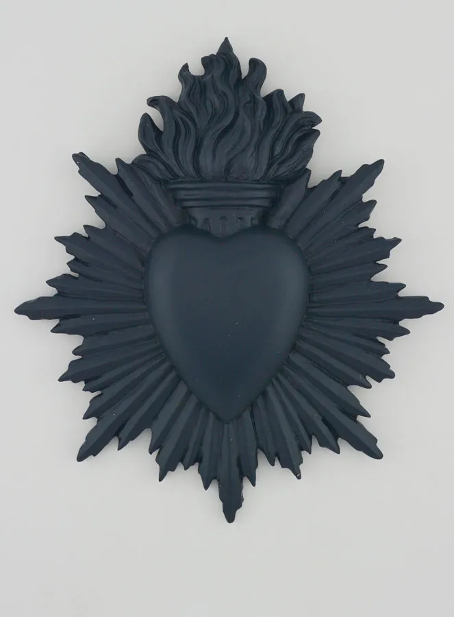 Ex Voto Wanddecoratie Stralend Hart 17 cm - Blauw Grijs (pic 1)