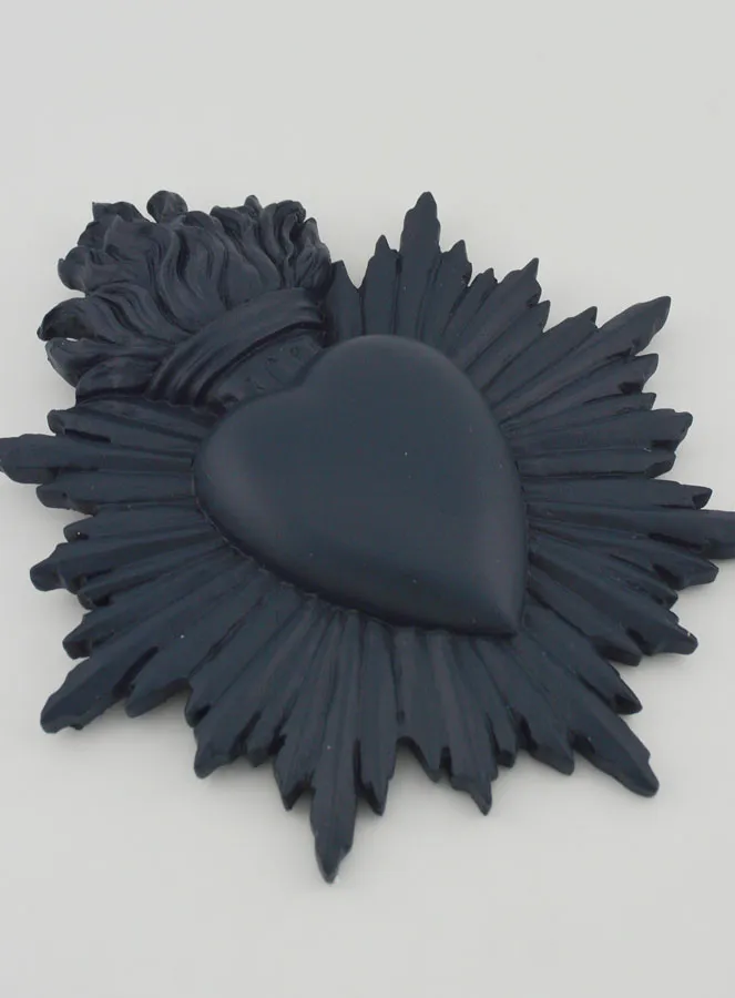 Ex Voto Wanddecoratie Stralend Hart 17 cm - Blauw Grijs (pic 3)