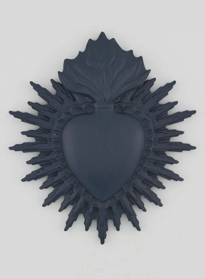 Ex Voto Wanddecoratie Stralend Hart 11 cm - Blauw Grijs (pic 1)