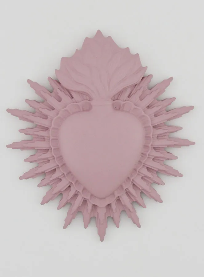 Ex Voto Wanddecoratie Stralend Hart 11 cm - Roze (pic 1)