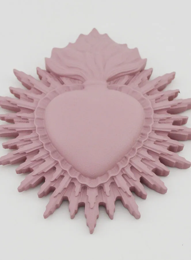 Ex Voto Wanddecoratie Stralend Hart 11 cm - Roze (pic 2)