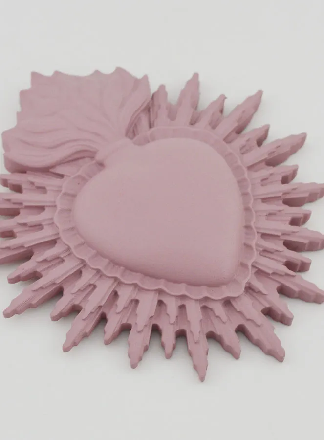 Ex Voto Wanddecoratie Stralend Hart 11 cm - Roze (pic 3)