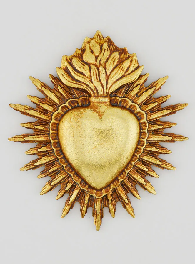 Ex Voto Wanddecoratie Stralend Hart 11 cm - Goud (pic 1)