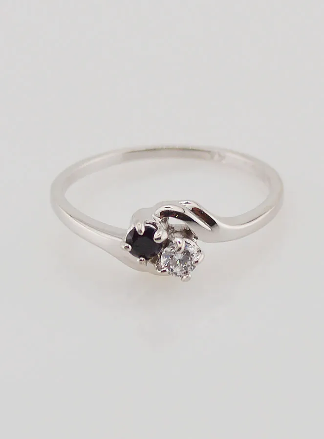 Zilveren Ring met Zirkonia's - Maat 54 (pic 1)