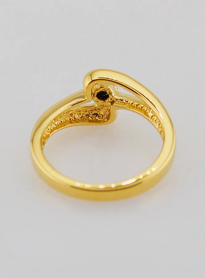 Vergulde Ring met Saffier en Zirkonia's - Maat 54 (pic 4)