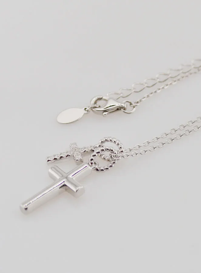 Religieuze Halsketting met Kruis Hangers – 925 Zilver (pic 1)