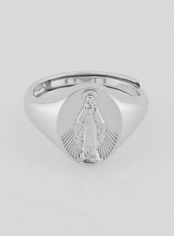 Ring Zegelring Maria Wonderdadige - Maat 52-56 (pic 1)