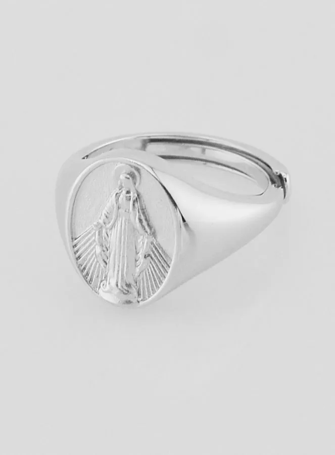 Ring Zegelring Maria Wonderdadige - Maat 52-56 (pic 2)