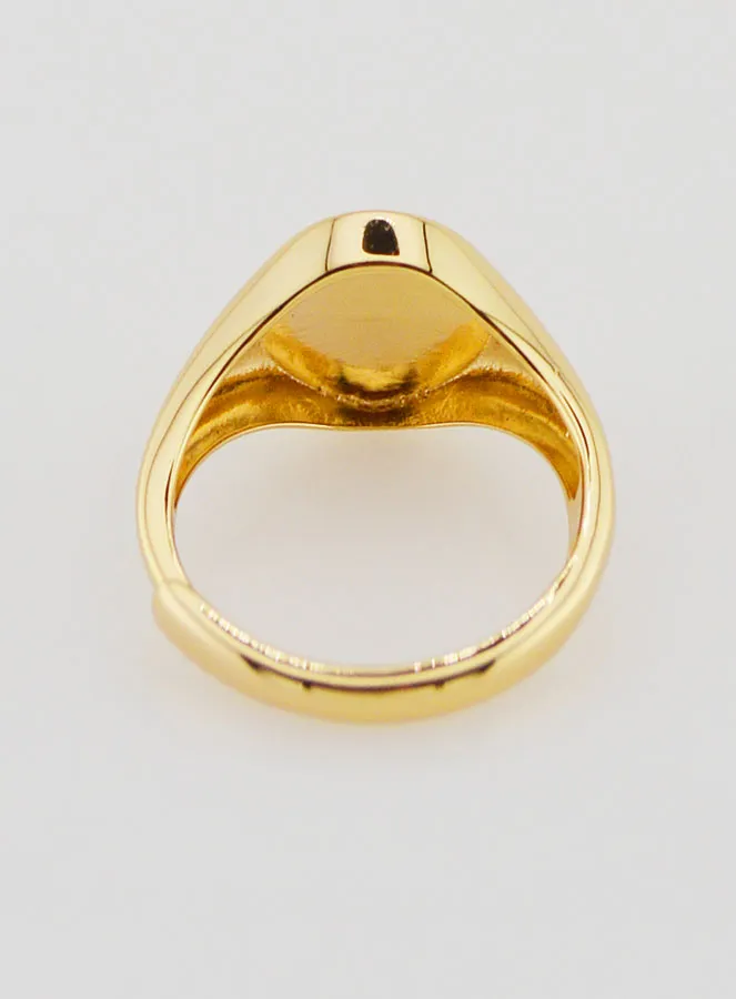 Ring Zegelring Maria Wonderdadige van Verguld Zilver - Maten 52–56 (pic 4)