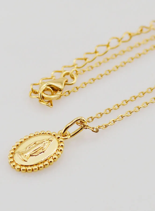 Religieus Collier Maria Wonderdadige – Verguld 925 Zilver (pic 1)