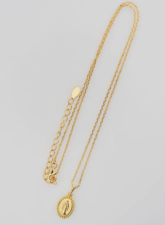 Religieus Collier Maria Wonderdadige – Verguld 925 Zilver (pic 2)