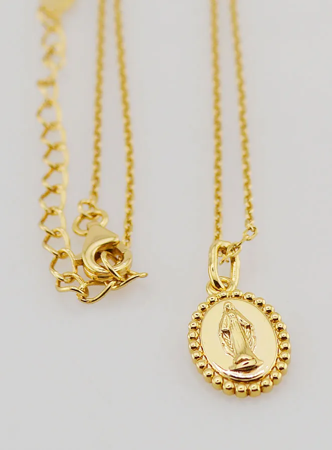 Religieus Collier Maria Wonderdadige – Verguld 925 Zilver (pic 3)