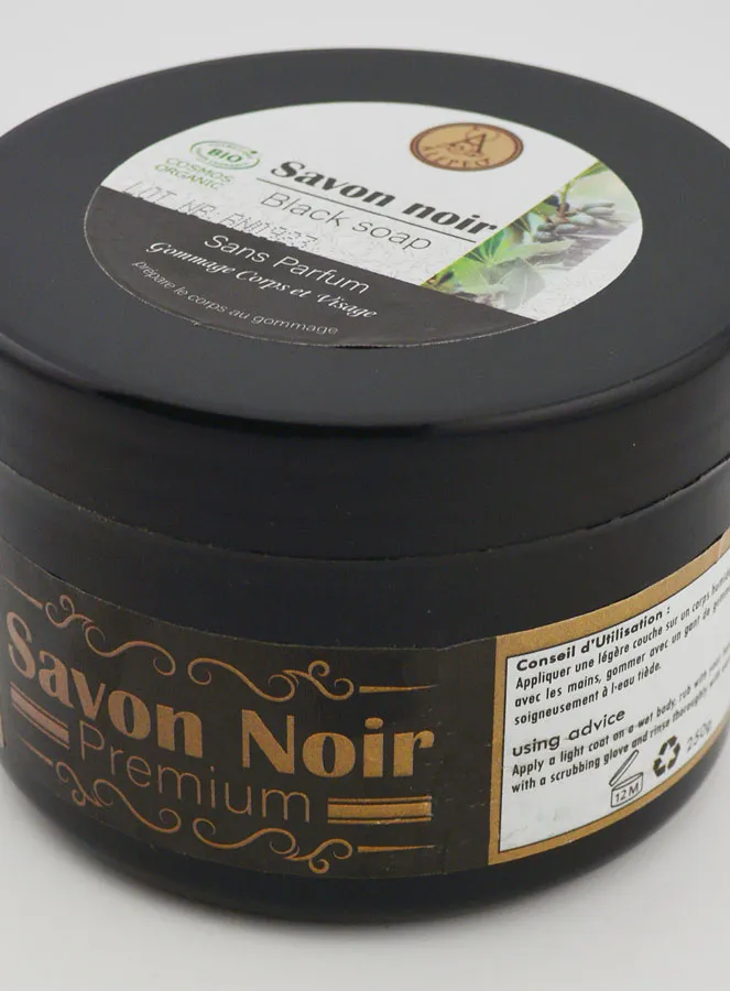 Premium Biologische Zwarte Zeep zonder Parfum - 250 g (pic 3)