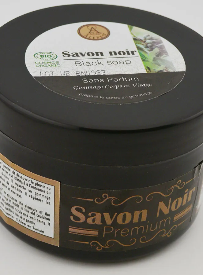 Premium Biologische Zwarte Zeep zonder Parfum - 250 g (pic 4)