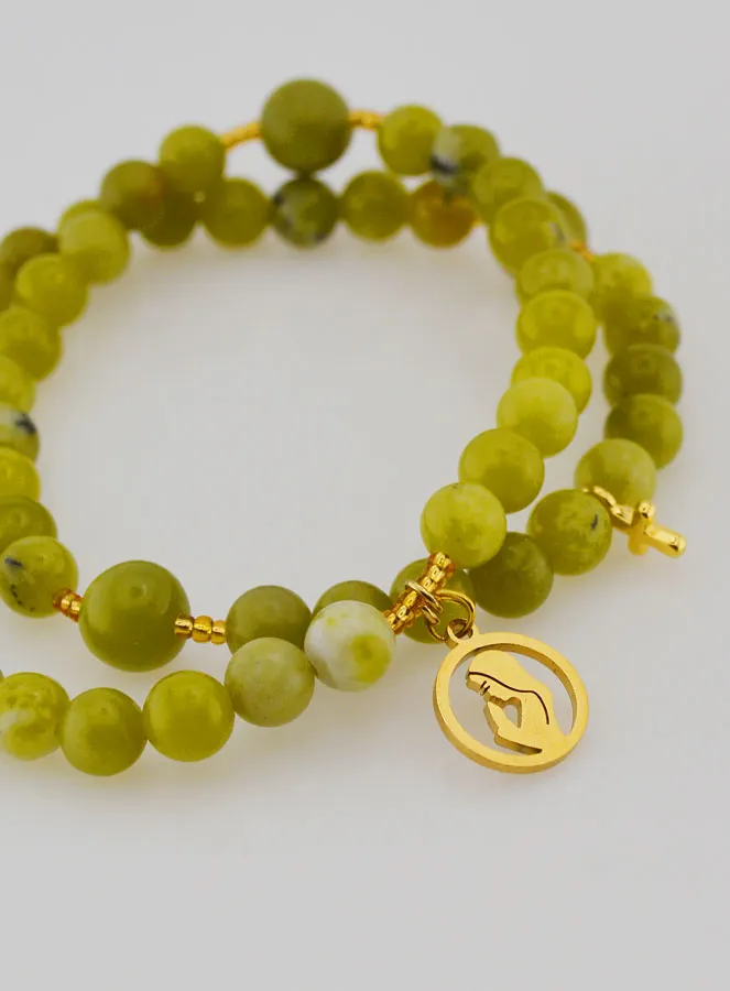 Rozenkrans Armband Groene Jade - Maagd Maria (pic 3)