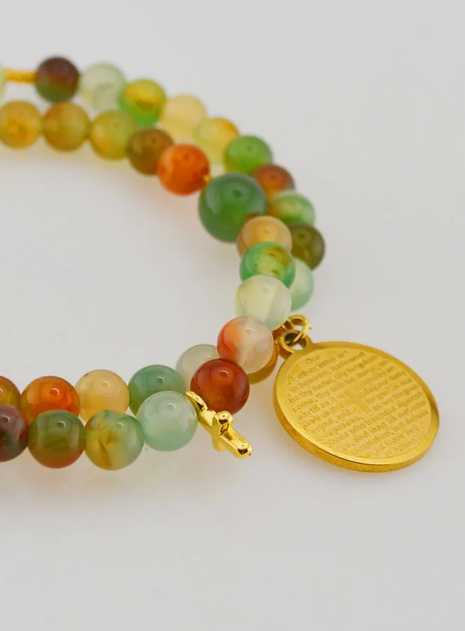 Rozenkrans Armband van Agaat Stenen met Onze Vader (pic 3)