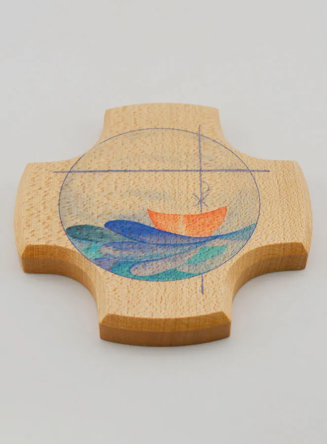 Houten Kruis van Esdoorn Hout - De Wonderbaarlijke Visvangst (pic 2)