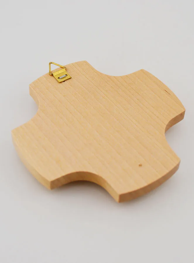 Kruis van Esdoornhout met Glazen Ichtus Vis - 9 cm (pic 4)
