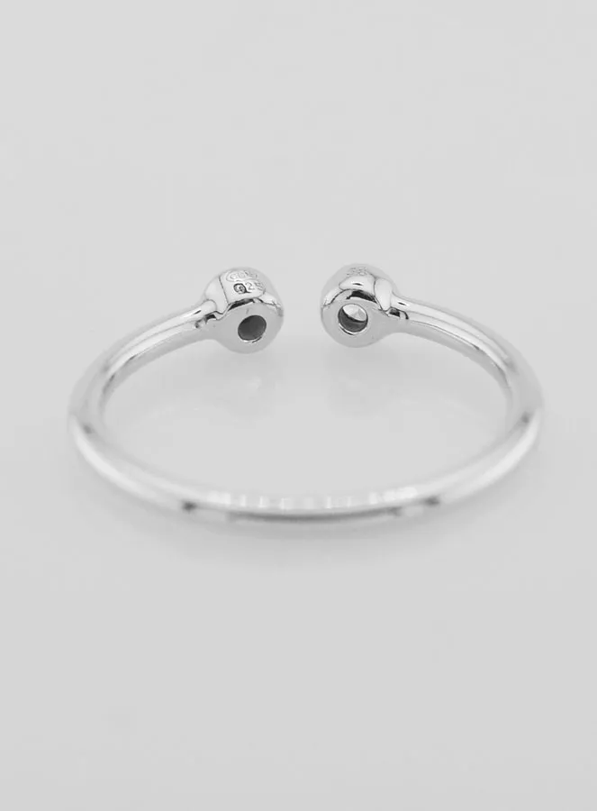 Open Ring van Zilver en Zirkonia's - Maat 58 (pic 4)