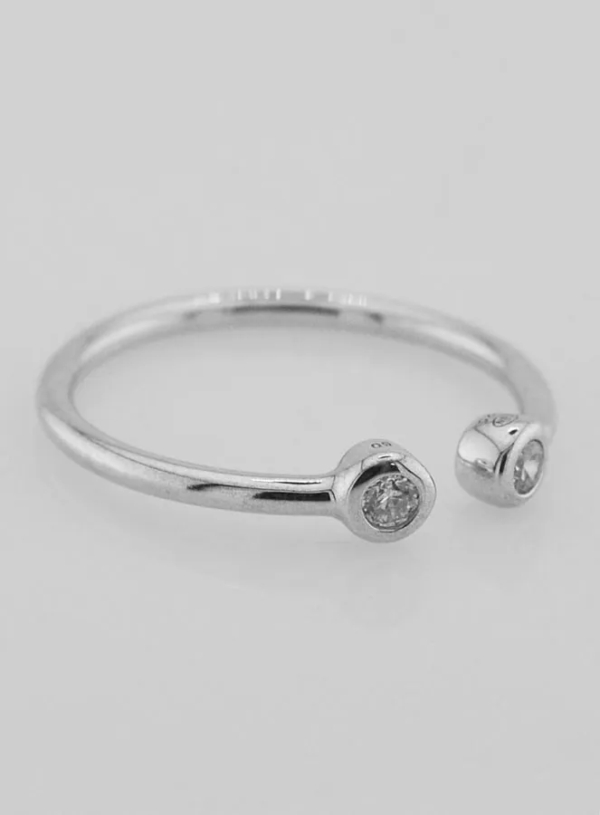 Open Ring van Zilver en Zirkonia's - Maat 60 (pic 3)