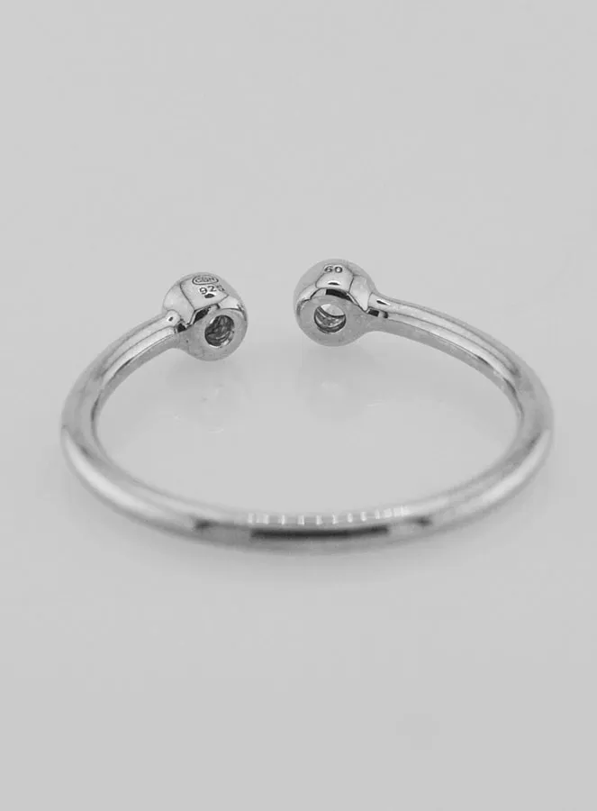 Open Ring van Zilver en Zirkonia's - Maat 60 (pic 4)