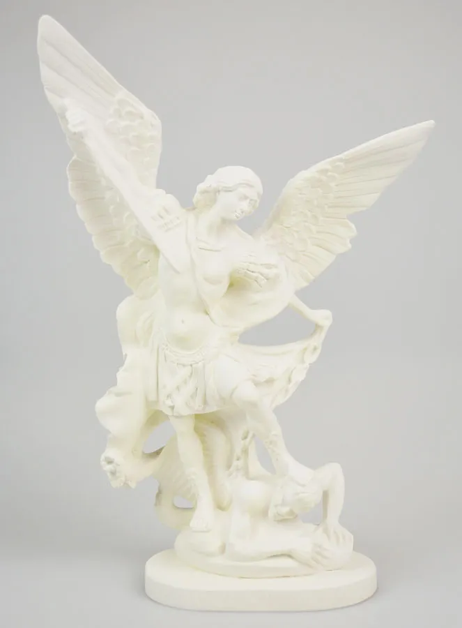 Beeld Heilige Michaël van Lichtgevend Hars - 30 cm (pic 1)