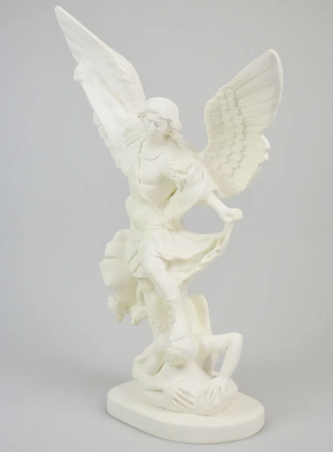 Beeld Heilige Michaël van Lichtgevend Hars - 30 cm (pic 2)
