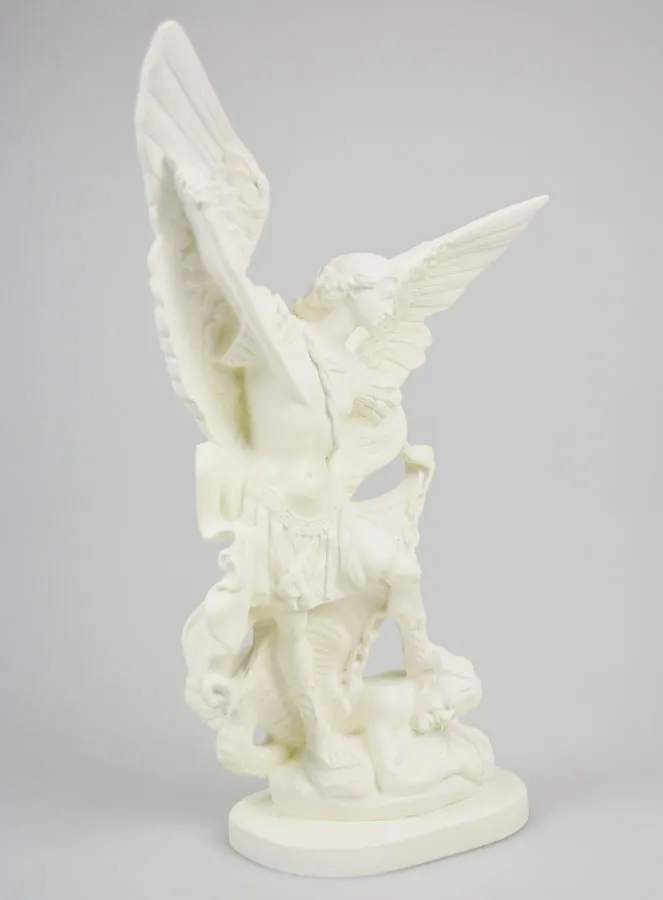 Beeld Heilige Michaël van Lichtgevend Hars - 30 cm (pic 3)