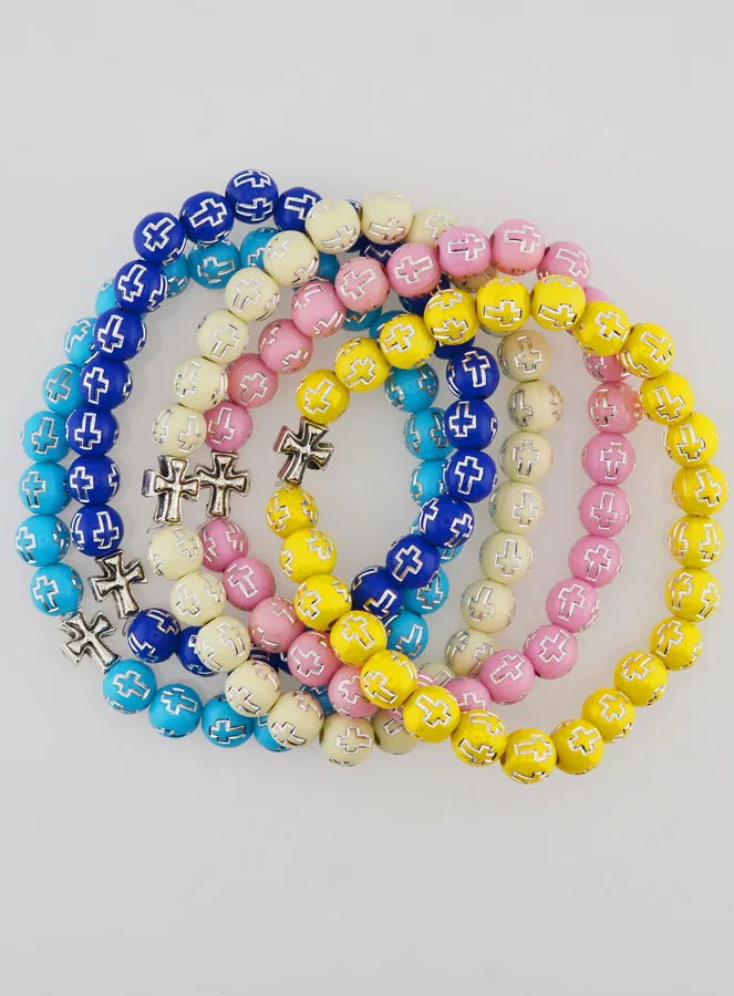 Set van 5 Religieuze Armbanden met Kruisje (pic 1)