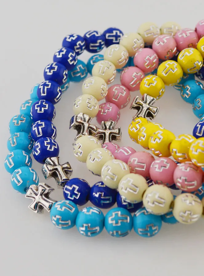 Set van 5 Religieuze Armbanden met Kruisje (pic 2)