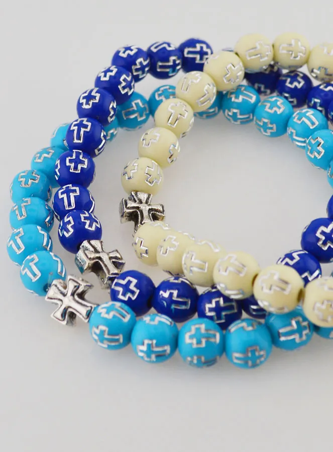 Set van 5 Religieuze Armbanden met Kruisje (pic 3)