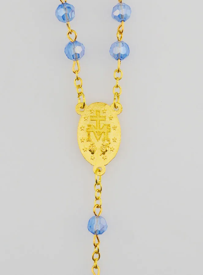 Rozenkrans van Blauw Kristal met Wonderdadige Medaille (pic 4)