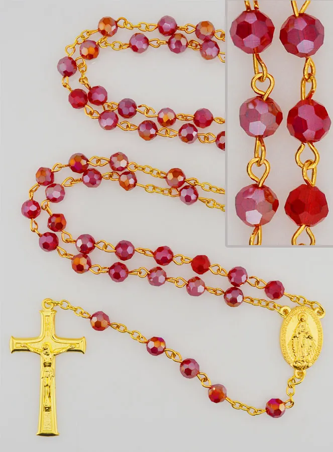 Rozenkrans van Rood Kristal en Wonderdadige Medaille (pic 1)