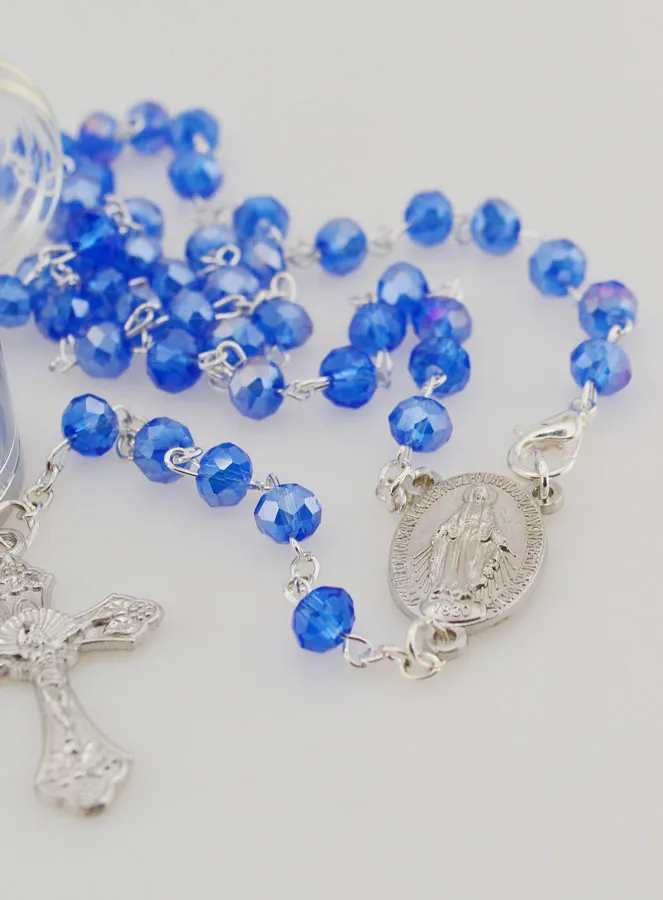 Rozenkrans Blauw Kristal en Wonderdadige Medaille (pic 4)