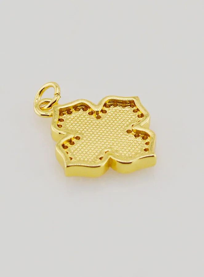 Hanger Vierkant Kruis van Parelmoer Messing en Strass (pic 4)
