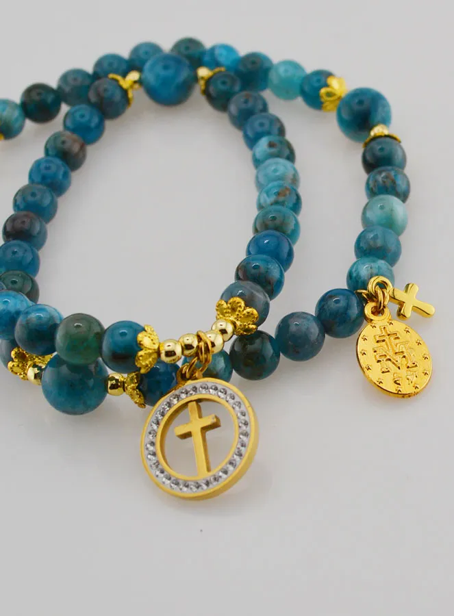 Rozenkrans Wonderdadige Medaille van Apatiet Stenen (pic 4)
