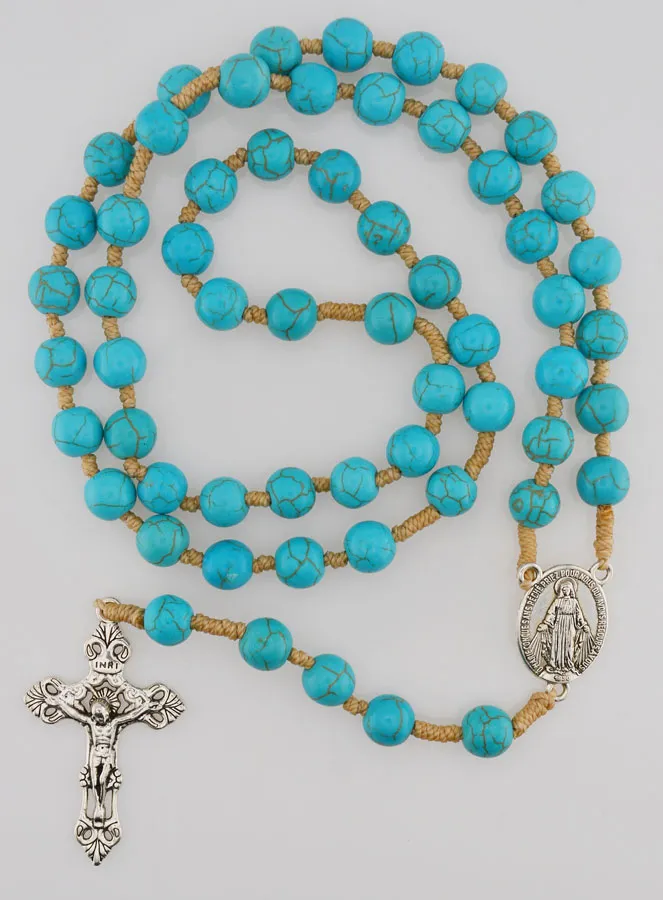 Rozenkrans Turquoise Kralen - Wonderdadige Medaille (pic 1)