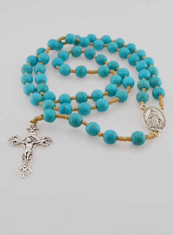 Rozenkrans Turquoise Kralen - Wonderdadige Medaille (pic 2)