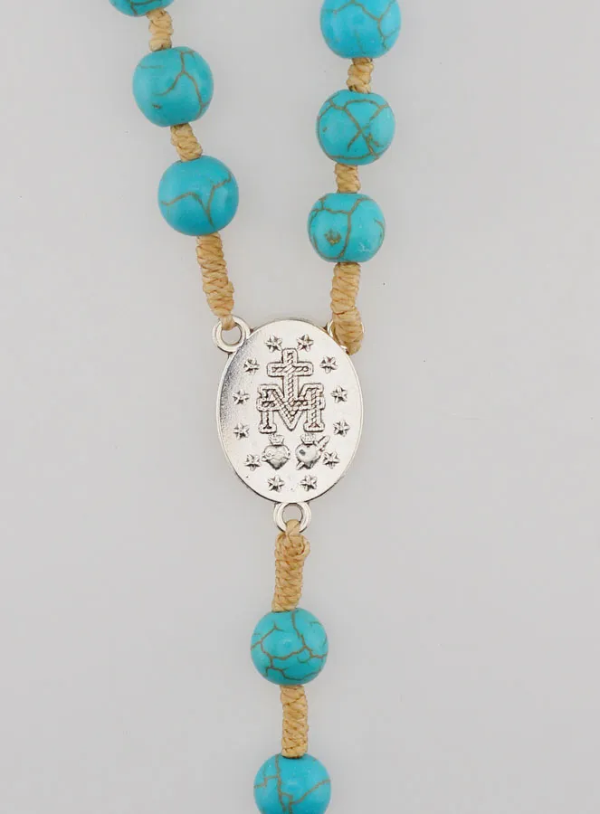 Rozenkrans Turquoise Kralen - Wonderdadige Medaille (pic 4)