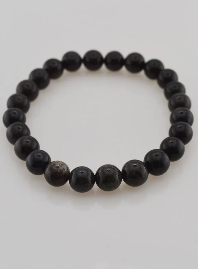 Edelsteen Armband van Zwarte Opaal 8mm (pic 2)
