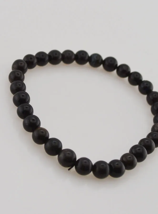 Edelsteen Armband van Zwarte Opaal 6mm (pic 3)