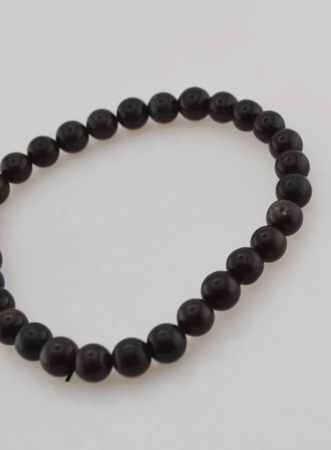 Edelsteen Armband van Zwarte Opaal 6mm (pic 4)