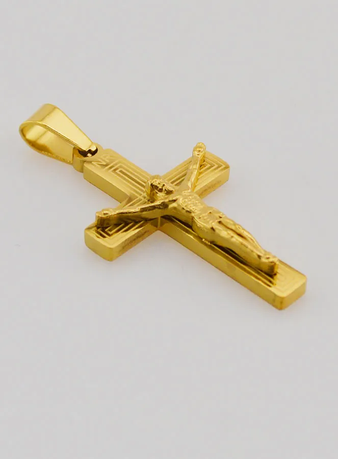 Kruis Hanger van Goudkleurig Messing 28mm (pic 3)