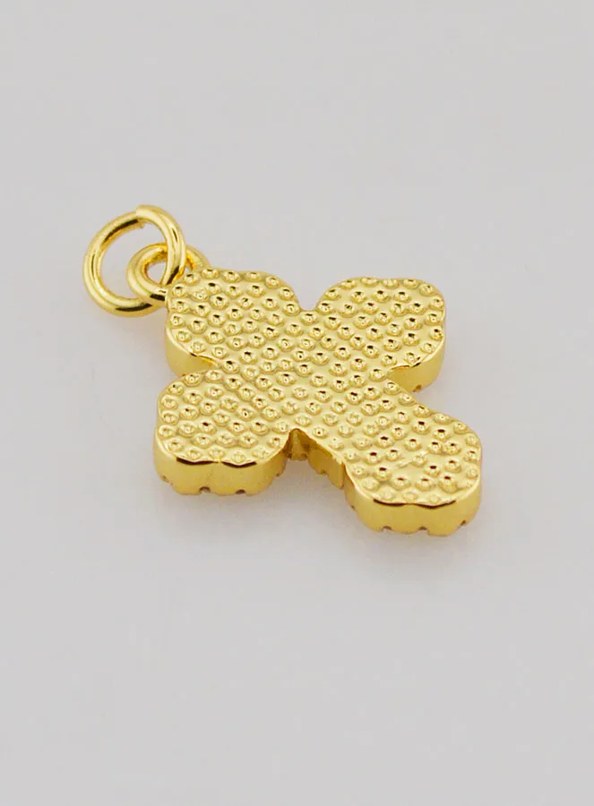 Hanger Orthodox Kruis met Strass en Parelmoer - 17mm (pic 4)
