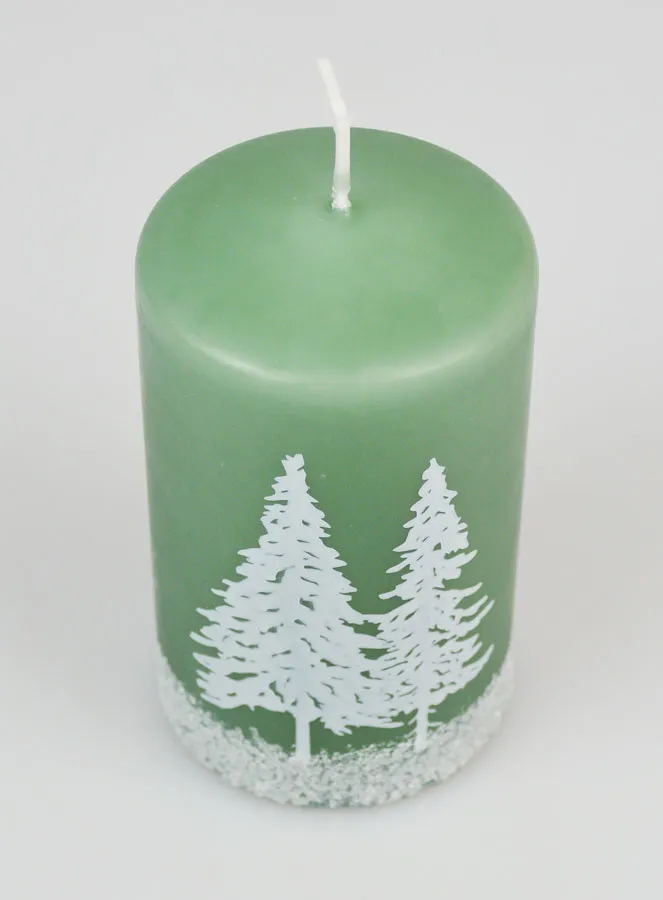 Decoratieve Kaars Winter - Groen (pic 2)