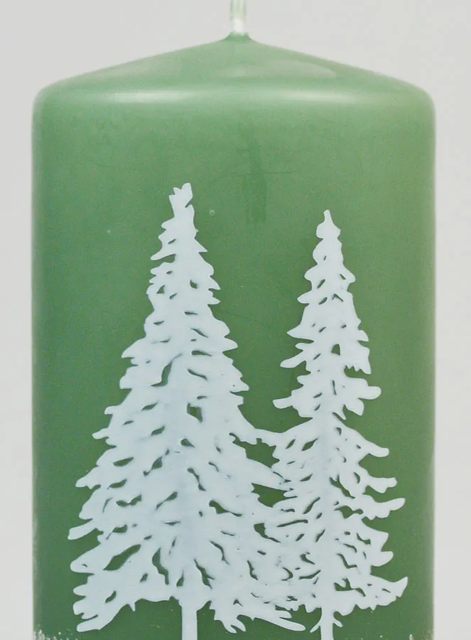Decoratieve Kaars Winter - Groen (pic 3)