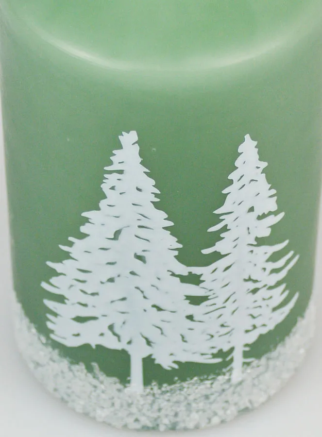 Decoratieve Kaars Winter - Groen (pic 4)